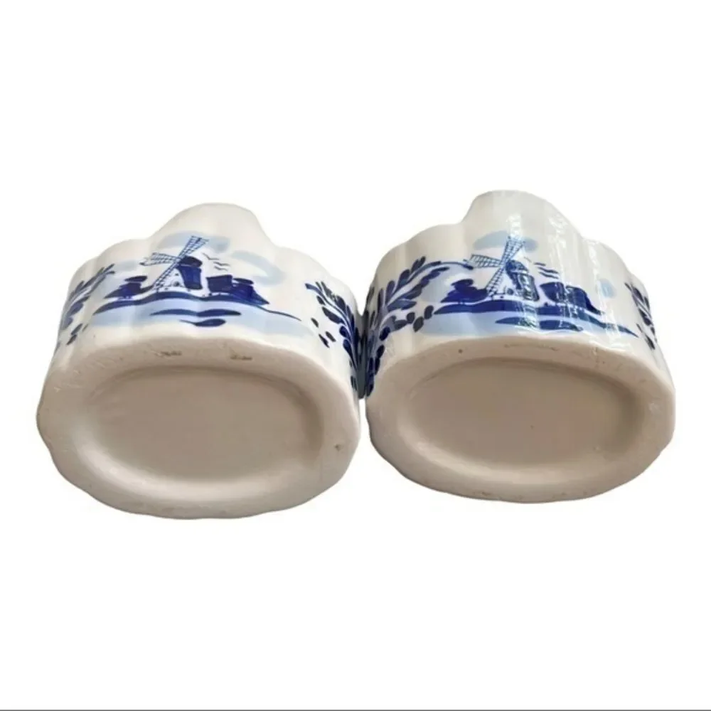 Delft set of 2 Porcelain Windmill Baskets